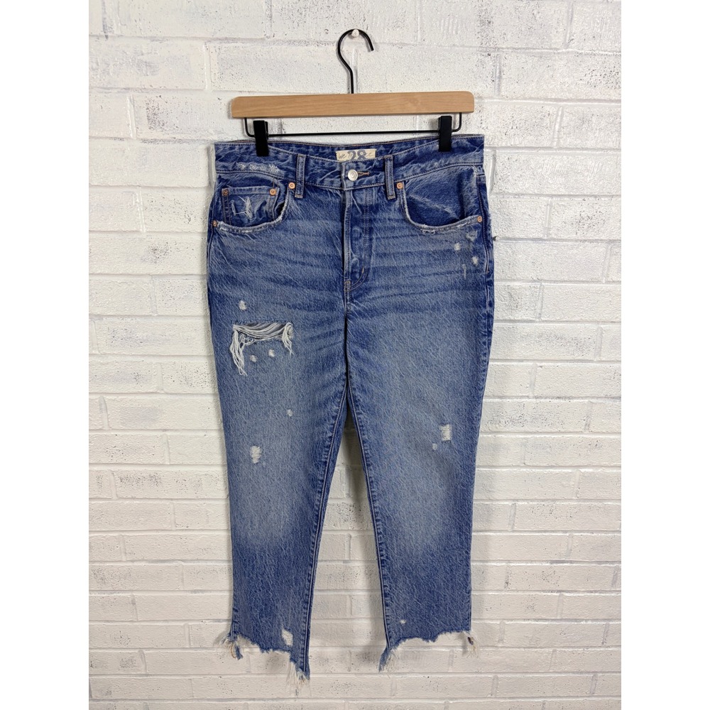 We The Free Good Times Relaxed Skinny Jeans Women 28 Distressed Strep Fray